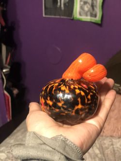 Some Glass blown pumpkins and fishes