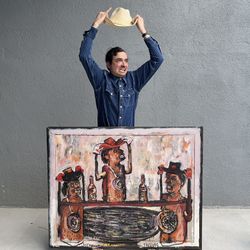 Large Vintage Original Painting By George Zupp 