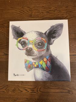 Chihuahua Wearing Glasses Canvas Art