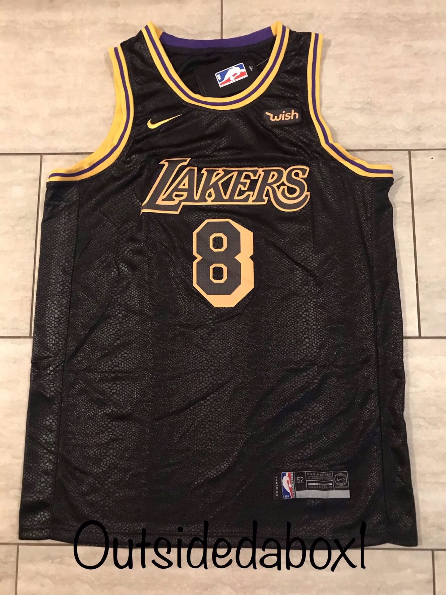 Los Angeles Lakers Kobe Bryant Black Mamba Edition Jersey Men’s size XL