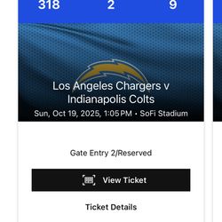 Los Angeles Chargers vs Indianapolis Colts Tickets