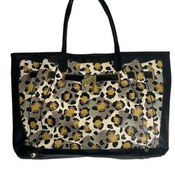 NEW Betsey Johnson Fee Fi Faux Shopper Tote Bag Purse Cheetah Print NWT