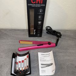 CHI Tourmaline Ceramic Hair Straightening Flat Iron | 1" Plates | Pure Pink #2