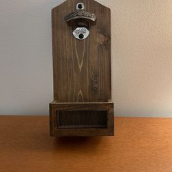 Wooden Wall-Hanging Bottle Opener