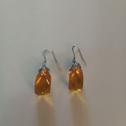 Citrine Silver Earrings 