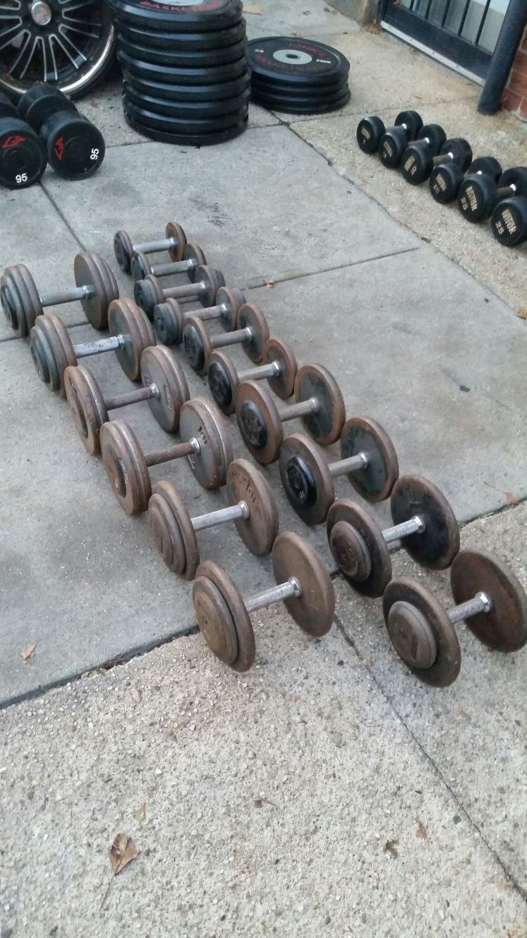 JADE & CEMCO DUMBBELLS. 50 CENTS PER LB DUMBBELL WEIGHTS for Sale in