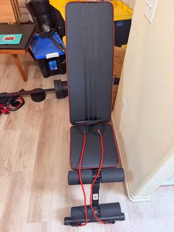Adjustable Workout Bench with Resistance Bands