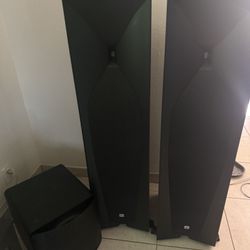 JBL 590 Speakers And SVS S2000 Subwoofer