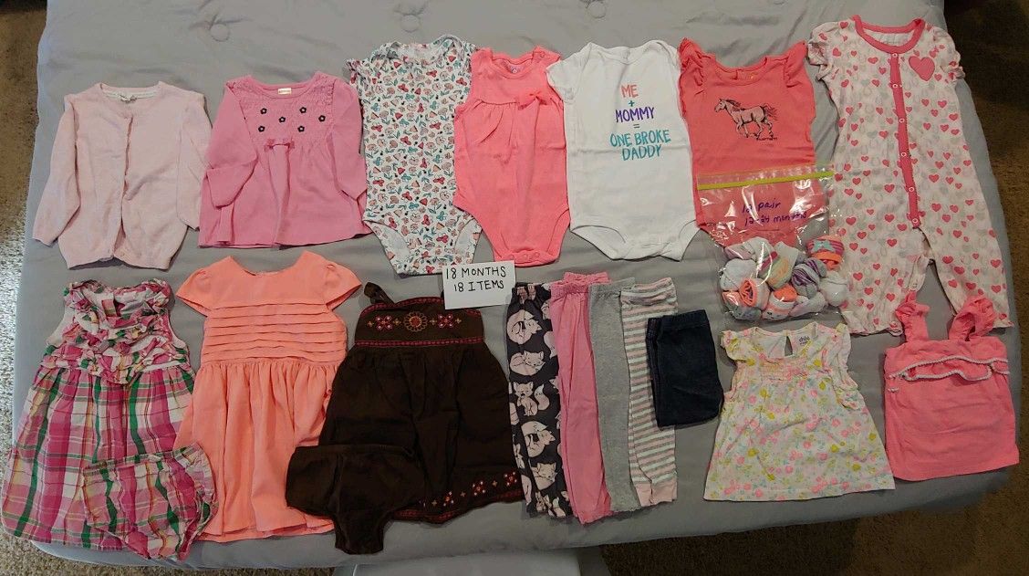 18 month, 24 months and 2T girl clothing lot