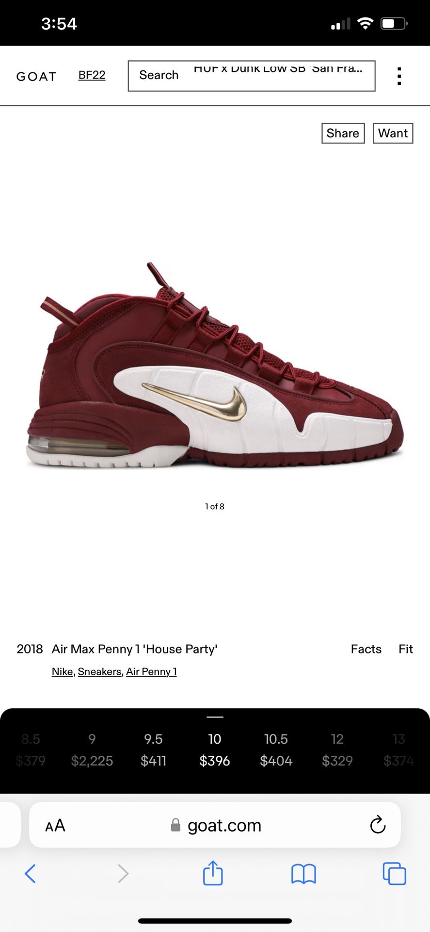 Nike Air Penny 1 House Party Size 10 Men's shoes