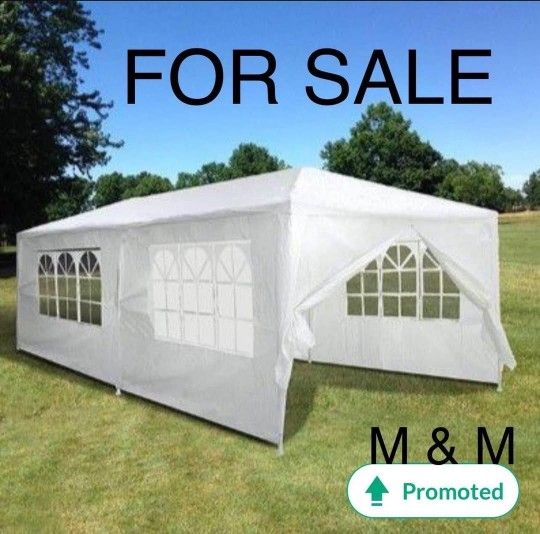 10x20 Heavy Duty Pop Up Canopy Tent with 6 Sidewalls, All Weather Wind Waterproof Outdoor Party Tents for Parties Commercial Wedding Canopy Gazebo