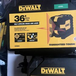 DEWALT DW08802-QU Cross Line Laser Level, 40 ft, 1/4 in Accuracy, 2-Beam, Red Laser
