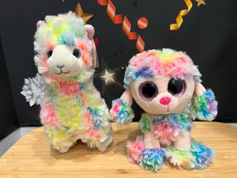 BEANIE BABIES LOLA AND RAINBOW NEW PLUSH