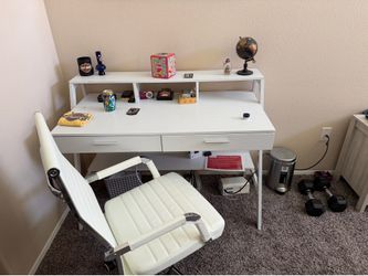 White desk and chair