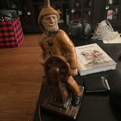 Wood Carved Lamp 