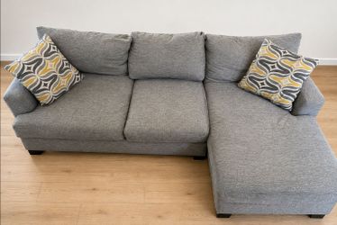 Gray Sectional Couch - 2 Piece
