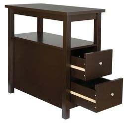 ZENSTYLE Storage Rack Cabinet W/ Drawer Rectangle MDF Shelf Brown