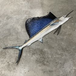 Sailfish Half Mount that measures 72” l x 31” h x 2.5” d and is located near the Miami Design District.