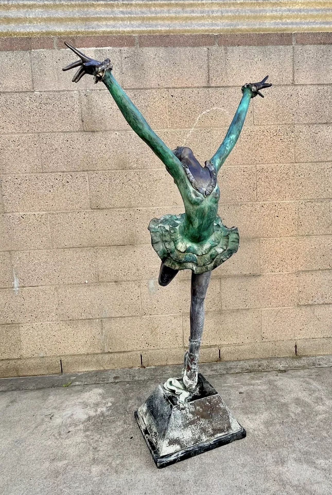 Vintage Bronze Ballerina Statue 56” Tall • Signed: A. Fayral.