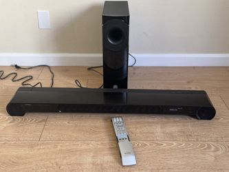 The Yamaha YSP-CU3300 Sound Projector is a high-quality audio device that combines an integrated amplifier and subwoofer in one sleek unit. With multi