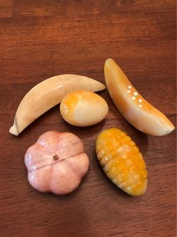REDECORATING SALE - HOME DECOR Assortment Of 5 Marble Fruits