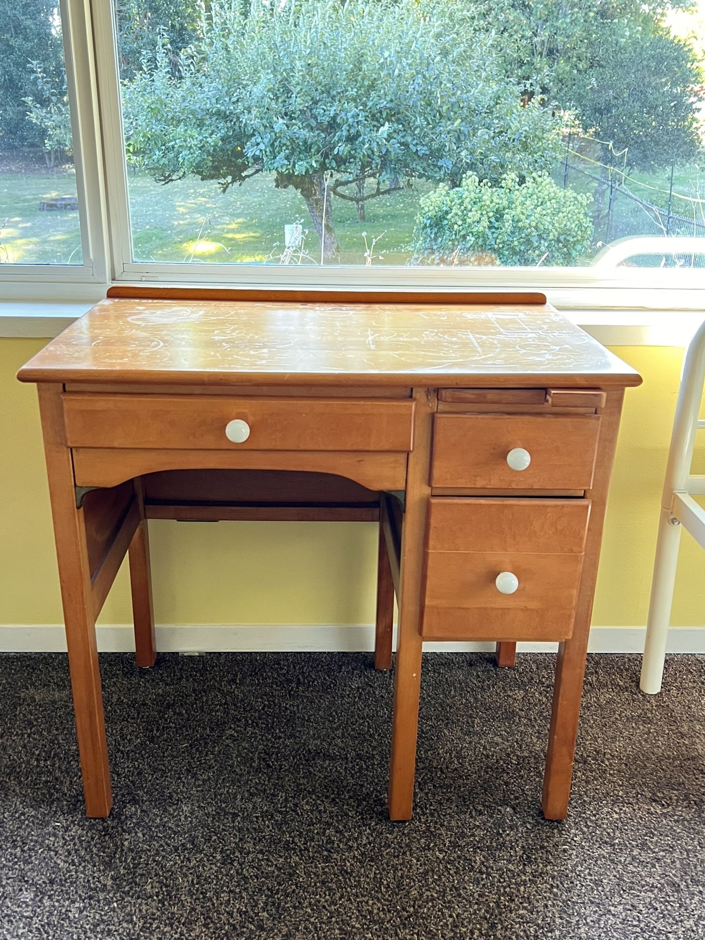 Vintage Kids Desk With Drawers