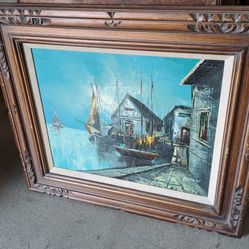 2 VINTAGE 💯% REAL ART PIECES ON CANVAS FOR ONE PRICE!!