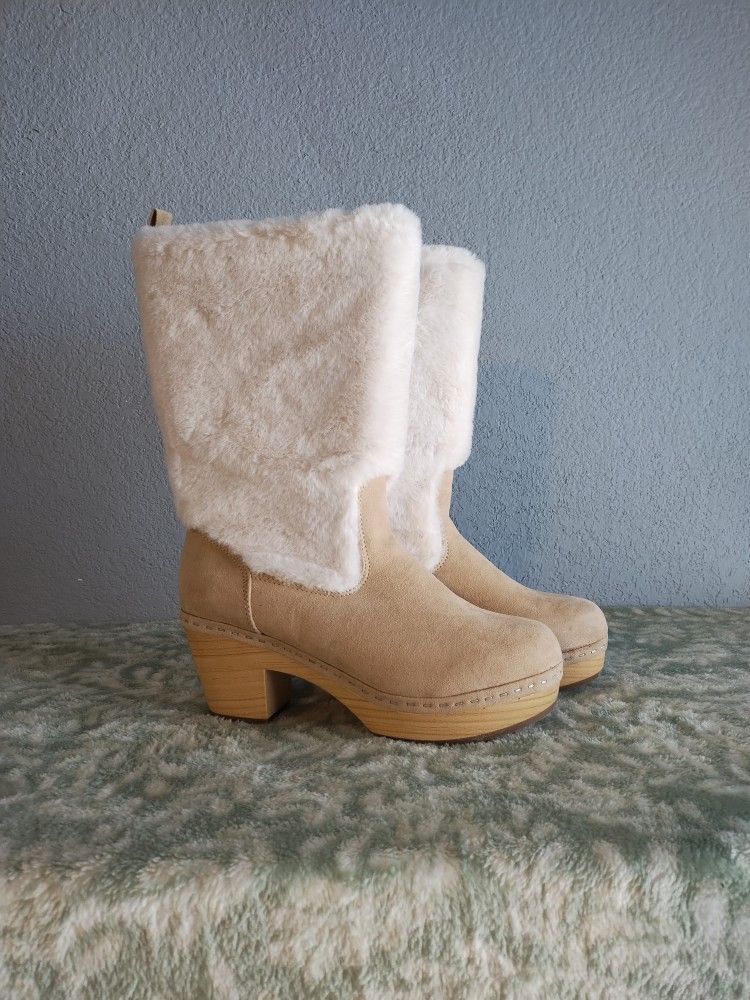 Madden Girl Faux Fur Boots Size 8