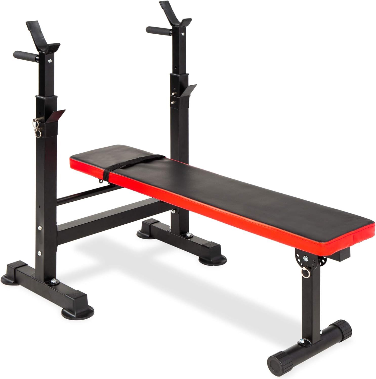 Best Choice Products Adjustable Folding Fitness Barbell Rack & Weight ...