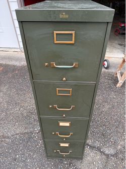 Filing Cabinet 4 Drawer Vintage Olive Green
