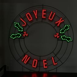 40” Joyeux Noel Icon Sign With Holly 