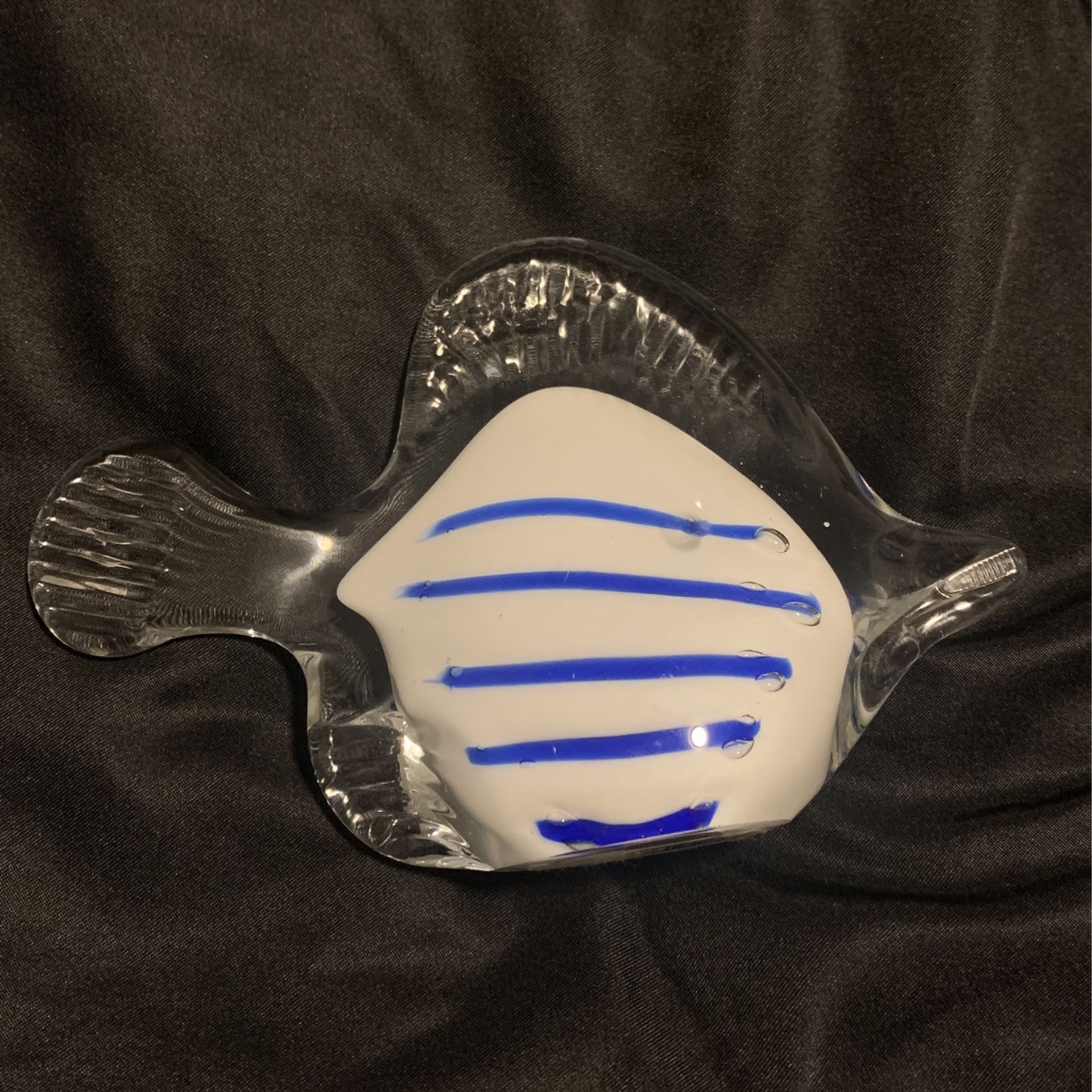 Blue & white glass fish