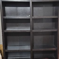 Espresso Double-Wide 12-Shelf Bookcase