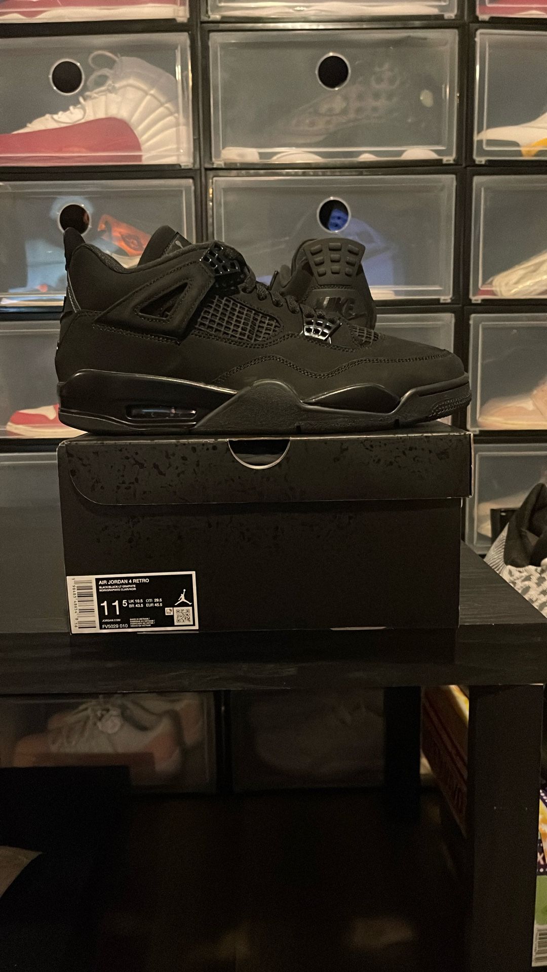 AIR JORDAN 4 RETRO 2025 BLACK CATS SZ 11.5