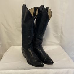 Vintage no brand Black Leather Western Cowboy Boots Womens 7.5 