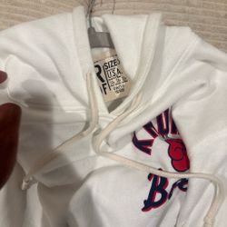 Atlanta Braves White Graphic Hoodie Size XL