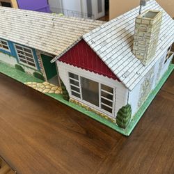 Vintage 2 Metal Dollhouses W/furniture