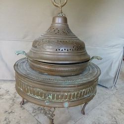 Middle Eastern Brass Antique Food Tent Warmer
