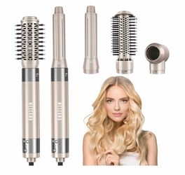 5 in 1 Hair Air Styler - Rotating Hair Dryer Brush 110000 RPM for Fast Drying & Hot-Air Automatic Wrap for Curling, Frizz-Free Blow Dryer Brush for St