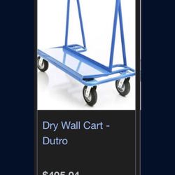 The Welded Steel Heavy Duty Dolly Cart for Moving Sheetrock, Drywall, or Plywood Sheets, 3000 lbs. Load Capacity. Also available for sale: Milwaukee H