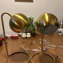 Brass Globe table lamps