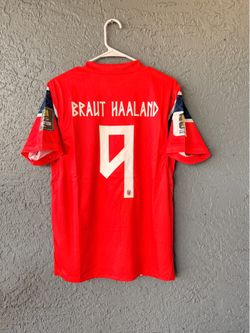 Norway Erling Haaland #9 2026 World Cup Home Red Soccer Jersey Men
