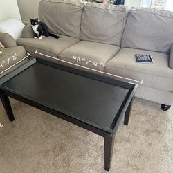 Black / Dark Wood Coffee Table & End Table