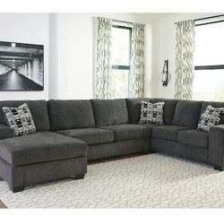 Brand New Ashley Comfy Charcoal Stylish Sectional 