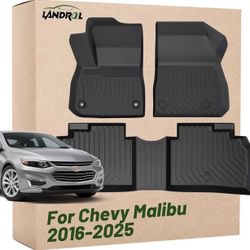 Landrol Car Floor Mats Replacement for Chevrolet Chevy Malibu 2016-2025 (Not Fit Hybrid or Limited) Heavy Duty TPE Liner Custom Fit All Weather Waterp