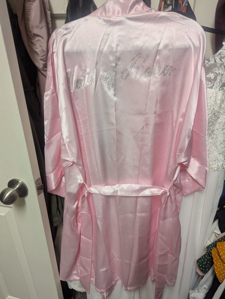 XL Maid Of Honor Pink Robe NEW