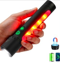 Zoomable LED Tactical Flashlight with COB Work Light