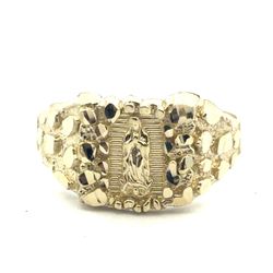 Men’s 10k Yellow Gold Our Lady of Guadalupe Gold Nugget Ring Size 12.5 GP3132730