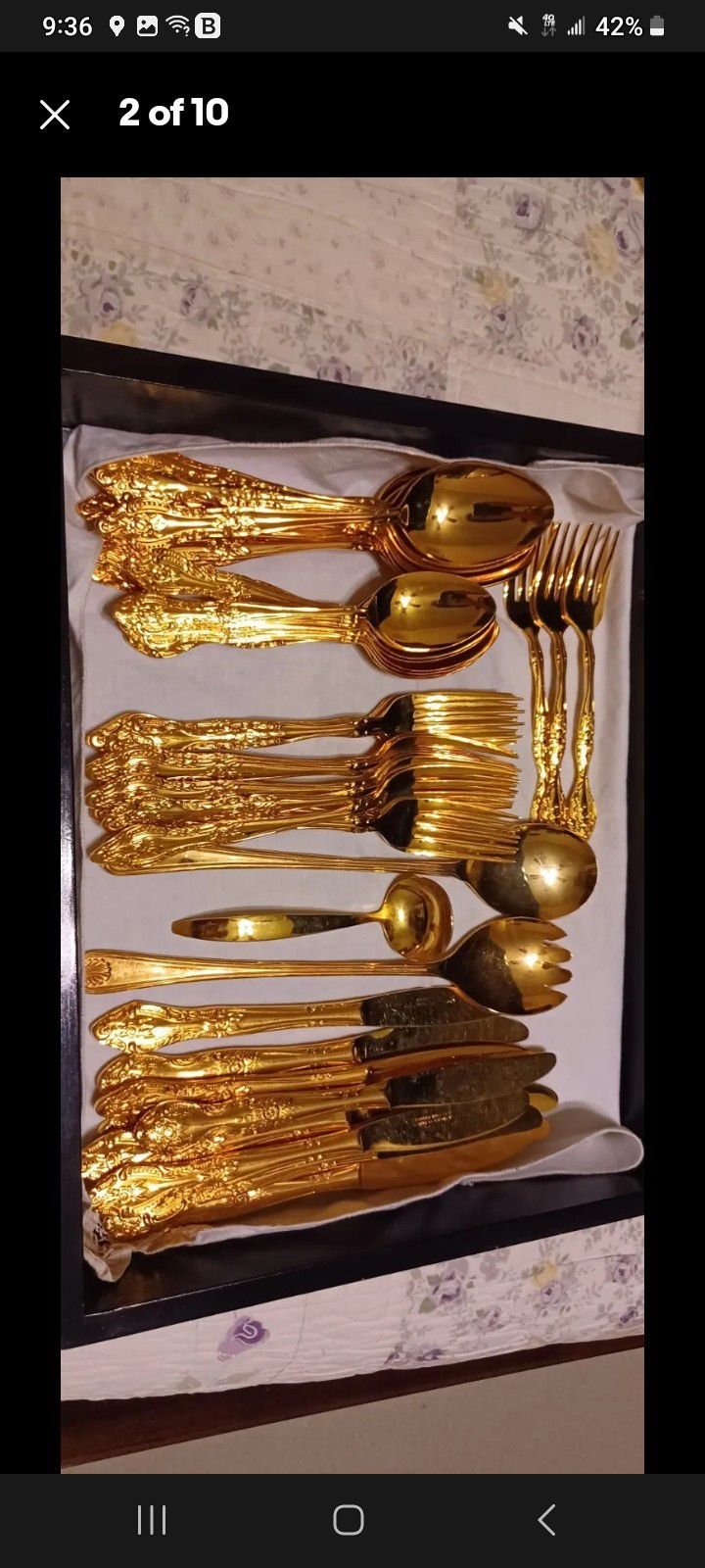 50 PC Gold Plated Dinnerware Set-Stanley Roberts Dynasty 