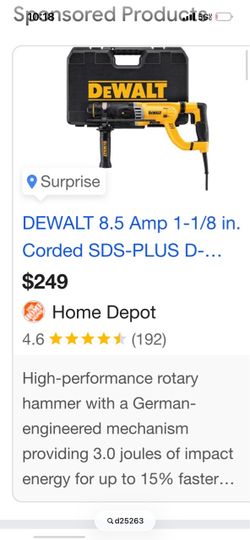 DEWALT 8.5 Amp Corded SDS-Plus Rotary Hammer